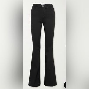 Frame Denim Le High Flare Black Denim High Rise Flare Jean